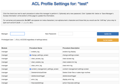 Multi-Profile ACL Login Manager - 